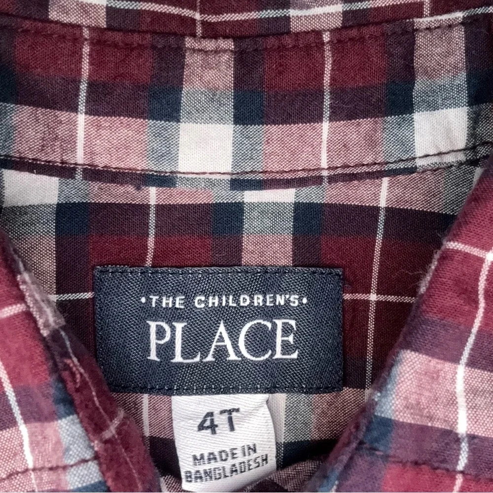 The Children's Place Red, Black and White Button Down Shirt